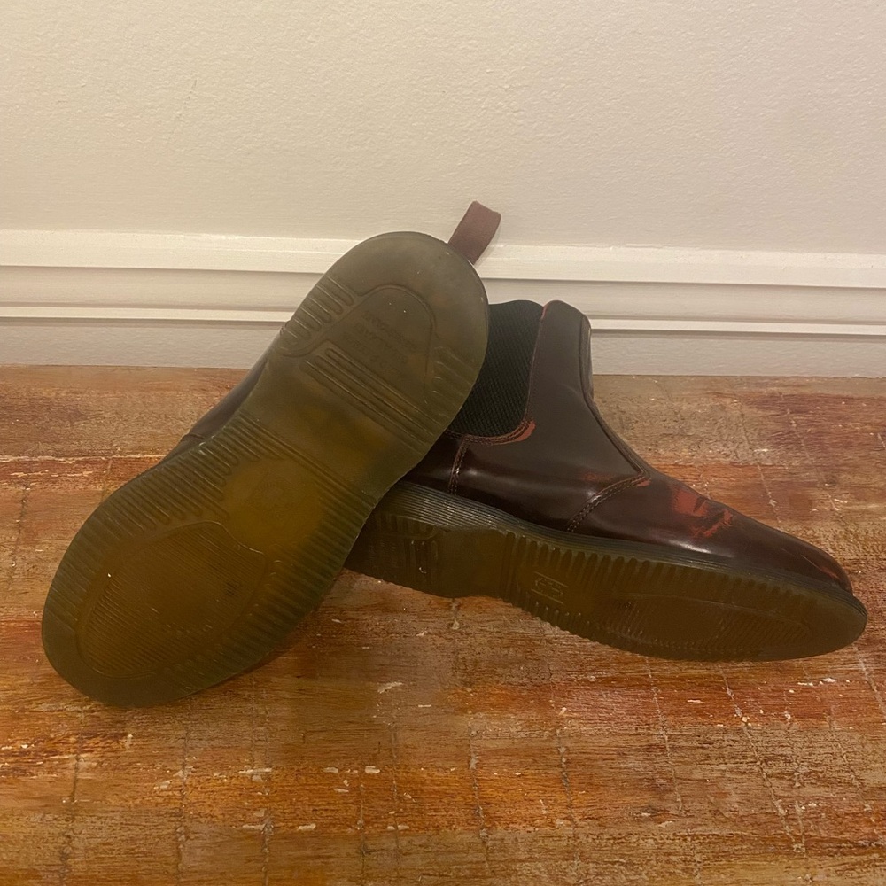 Dr. Martens Brown Leather Chelsea Boots with Red Patina - Picture 4 of 12
